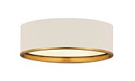 Z-Lite Arlo 4-Light Flush Mount Ceiling Light In Matte White With Rubbed Brass