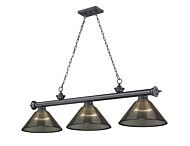 Z-Lite Cordon 3-Light Linear Pendant Light In Bronze Plate