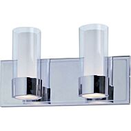 Maxim Lighting Silo 2 Light Bathroom Vanity Light in Polished Chrome