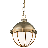 Hudson Valley Sumner 11 Inch Pendant Light in Aged Brass