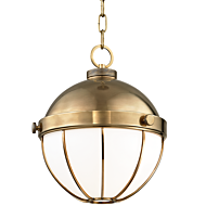 Hudson Valley Sumner 14 Inch Pendant Light in Aged Brass