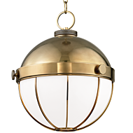 Hudson Valley Sumner 17 Inch Pendant Light in Aged Brass