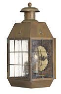 Hinkley Nantucket 2-Light Outdoor Light In Aged Brass