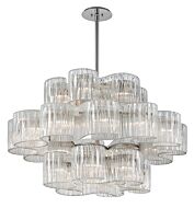 Corbett Circo 24 Light Pendant Light in Satin Silver Leaf