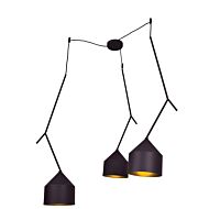 Access Pizzazz 3 Light Pendant Light in Black and Gold