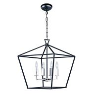 Maxim Lighting Abode 4 Light 4 Light Single Tier Chandelier in Textured Black / Polished Nickel