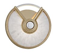 Corbett Venturi Wall Sconce in Gold Leaf With Polished Stainless