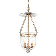 Hudson Valley Hampton 3 Light 21 Inch Pendant Light in Aged Brass