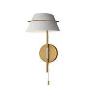 Lucas One Light Wall Sconce in Natural Aged Brass by Maxim