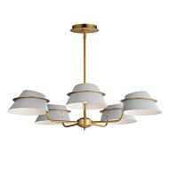 Lucas Five Light Chandelier in Natural Aged Brass by Maxim