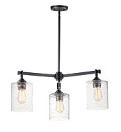 Maxim Stonehenge 3 Light Transitional Chandelier in Bronze