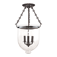 Hudson Valley Hampton 3 Light Ceiling Light in Historical Nickel