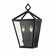 Millennium Lighting 2 Light Outdoor Wall Lantern in Powder Coat Black