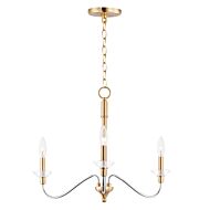 Clarion Three Light Pendant in Polished Chrome   Satin Brass by Maxim