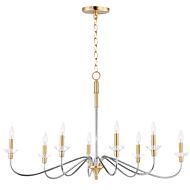 Clarion Eight Light Chandelier in Polished Chrome   Satin Brass by Maxim