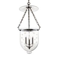 Hudson Valley Hampton 3 Light 25 Inch Pendant Light in Historical Nickel