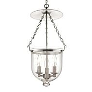 Hudson Valley Hampton 3 Light 25 Inch Pendant Light in Polished Nickel