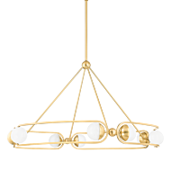 Hartford LED Chandelier in Aged Brass by Hudson Valley