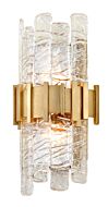 Corbett Ciro 2 Light Wall Sconce in Antique Silver Leaf Stainless