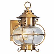 Harbor 1-Light Outdoor Wall Lantern in Flemish Brass