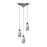 Milan 3-Light Pendant in Satin Nickel