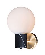 Maxim Vesper Wall Sconce in Satin Brass and Black