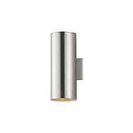 Outpost Two Light Outdoor Wall Lantern in Brushed Aluminum by Maxim