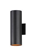 Outpost 2-Light Outdoor Wall Lantern in Black