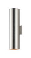 Outpost 2-Light Outdoor Wall Lantern in Brushed Aluminum