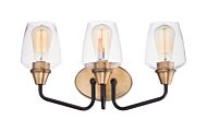 Maxim Goblet 3 Light Bathroom Vanity Light in Bronze and Antique Brass