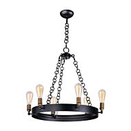 Maxim Lighting Noble 6 Light 6 Light Chandelier in Black / Natural Aged Brass