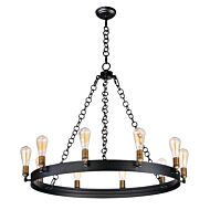 Maxim Lighting Noble 10 Light 10 Light Chandelier in Black / Natural Aged Brass