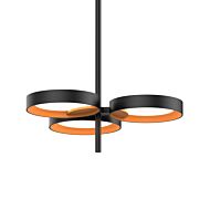 Sonneman Light Guide Ring 3 Light 5 Inch Pendant Light in Satin Black