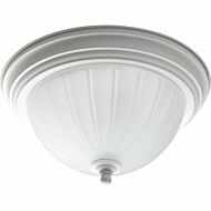 Melon Glass 1-Light Flush Mount in White