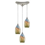 Geologic 3-Light Pendant in Satin Nickel