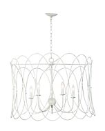 Maxim Trellis 5 Light Pendant Light in Weathered White