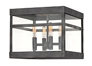 Hinkley Porter 4-Light Flush Mount Outdoor Ceiling Light In Aged Zinc