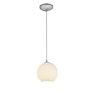 Japanese Lantern One Light Pendant in Brushed Steel by Access