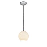 Japanese Lantern One Light Pendant in Brushed Steel by Access