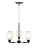 Millennium Lighting Amberle 3-Light Chandelier In Matte Black