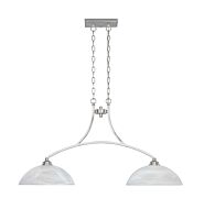 Tackwood 2-Light Island Pendant in Satin Platinum