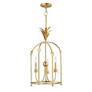 Paloma 3-Light Foyer Pendant in Gold Leaf