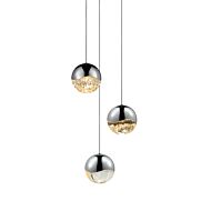 Sonneman Grapes 8.25 Inch 3 Light LED Pendant in Polished Chrome