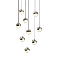 Sonneman Grapes 12.5 Inch 9 Light LED Pendant in Satin Nickel