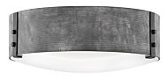 Hinkley Sawyer 3-Light Flush Mount Outdoor Ceiling Light In Aged Zinc