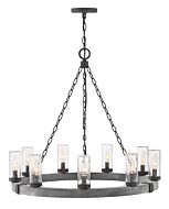 Hinkley Sawyer 9-Light Outdoor Pendant In Aged Zinc