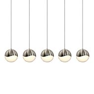 Sonneman Grapes 37.75 Inch 5 Light LED Pendant in Satin Nickel