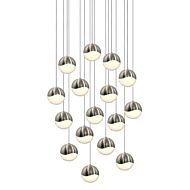 Sonneman Grapes 23.75 Inch 16 Light LED Pendant in Satin Nickel