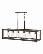 Hinkley Rhodes 6-Light Outdoor Linear Chandelier In Warm Bronze