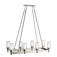 Kichler Circolo 8 Light 14 Inch Linear Chandelier in Brushed Nickel